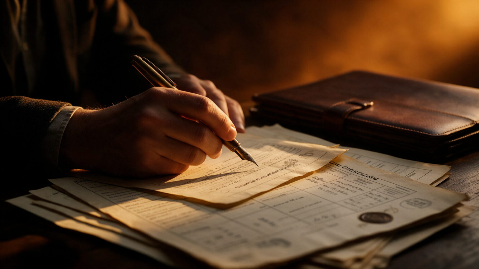 Investor reviewing whisky cask ownership and investment documentation